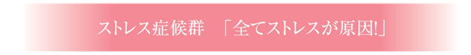ストレス症候群「全てストレスが原因!」